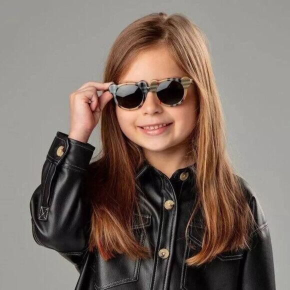 Burberry Kids JB4355 377887 Sunglasses Vintage Check Round Frame, Grey Lenses - Picture 1 of 10